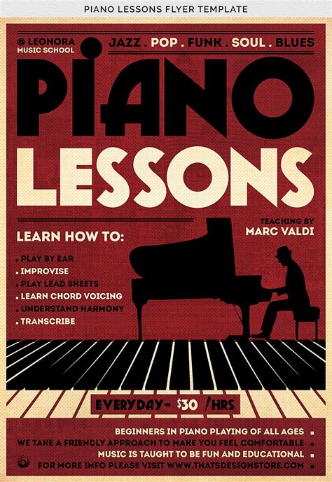 Music lessons flyer template specification cmyk color mode 300 dpi resolution size 210×297 features free fonts editab. Music Class Flyer Template | IPASPHOTO