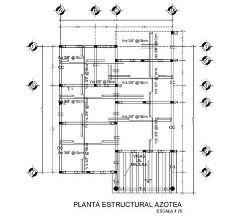 Beam Layout Of 8x10m House Plan Is Given In This Auto