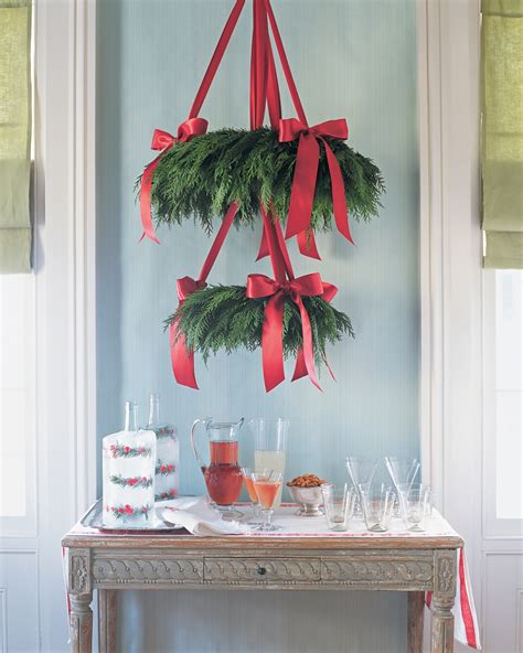 Get yourself a foam craft hoop and hot glue on bows in your desired color scheme. Christmas Decoration Ideas For 2016