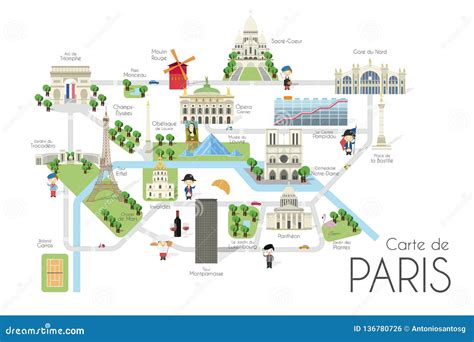Cartina Di Parigi Con I Monumenti