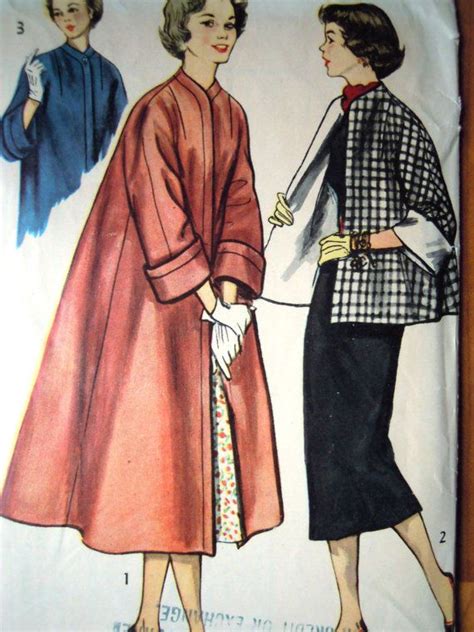 Vintage 1950s Simplicity 4191 Swing Coat Sewing Pattern B 29 Etsy Uk
