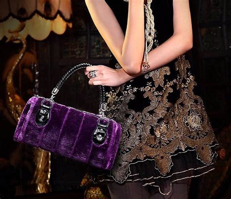 Faux Fur Handbag Clutch Purse Purple Style Me Fabulous