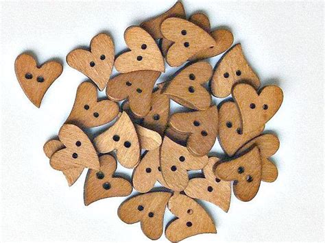 10 Wooden Heart Buttons Hearts Brown Wooden Buttons Etsy Canada