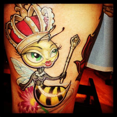 Queen Bee Cartoon Tattoo