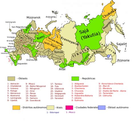 El Mapa De Rusia En La Actualidad