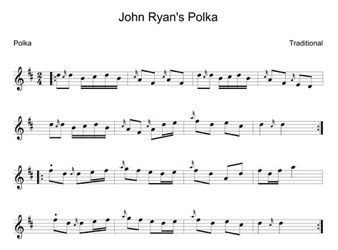 John Ryans Polka Uilleann Pipe Sheet Music