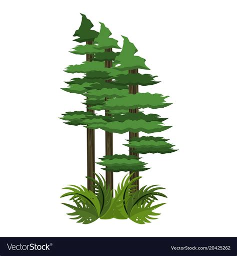 Forest Trees Cartoon Royalty Free Vector Image