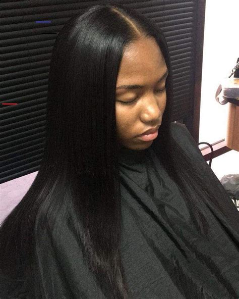 Basic Sew In With Middle Part Leave Out In 2020 Quick