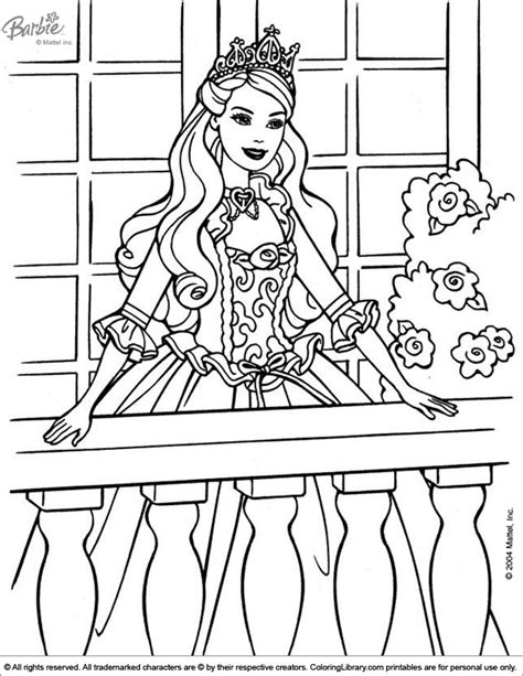 Barbie Free Coloring Picture Coloring Library