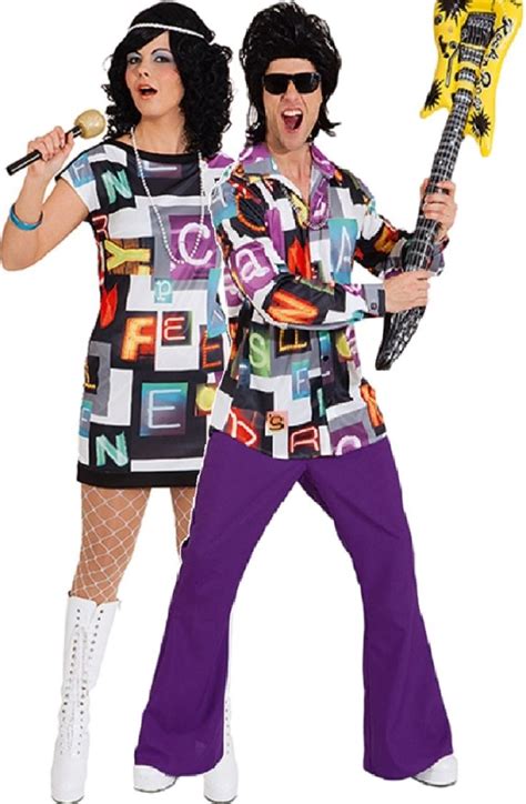 couples men s and women s 70 s fancy dress costumes these matching outfits will have you