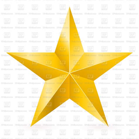 Golden Five Point Star With Facets 7309 Icons And