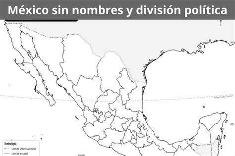 Mapa de México con división política y sin nombres