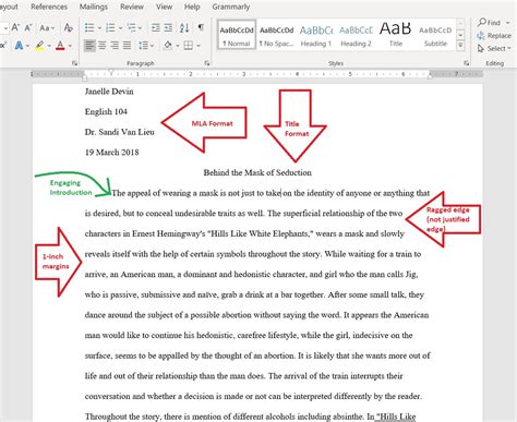 Student Essay Example Literary Analysis In Mla The Roughwriter S Guide