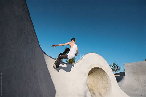 Skateboarding At Skate Park By Stocksy Contributor Urs Siedentop