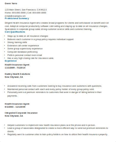 Apply to insurance agent, customer service representative, agent and more! FREE 9+ Sample Insurance Agent Resume Templates in MS Word ...