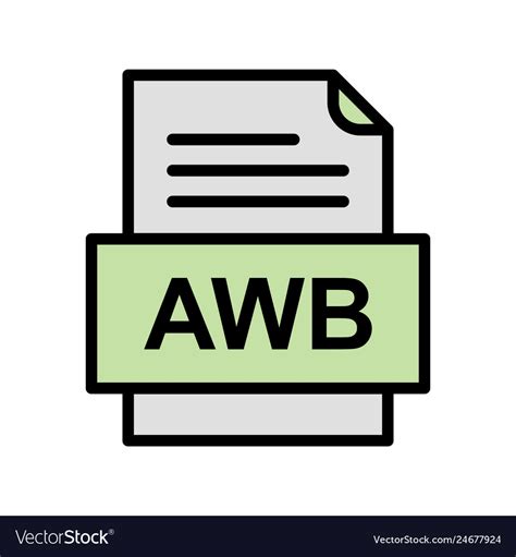 Awb File Document Icon Royalty Free Vector Image