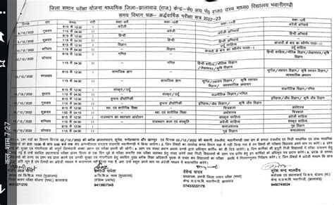 Rajasthan Half Yearly Exam Time Table 2022 कक्षा 9 वीं से 12 वीं