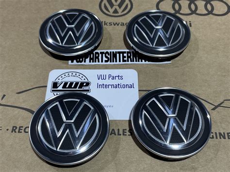 VW Golf MK X Wheel Centre Caps Satin Black Polished Chrome Reflex Silver Center Covers New