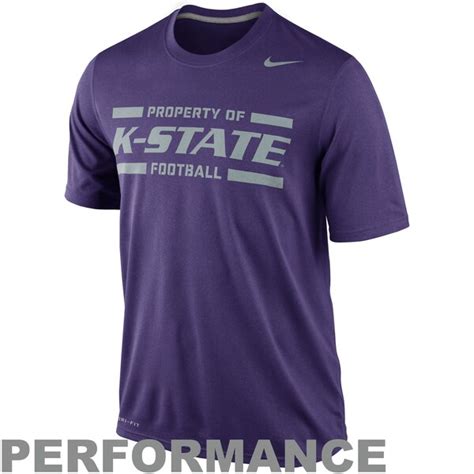 Nike Kansas State Wildcats Practice Legend Performance T Shirt Purple