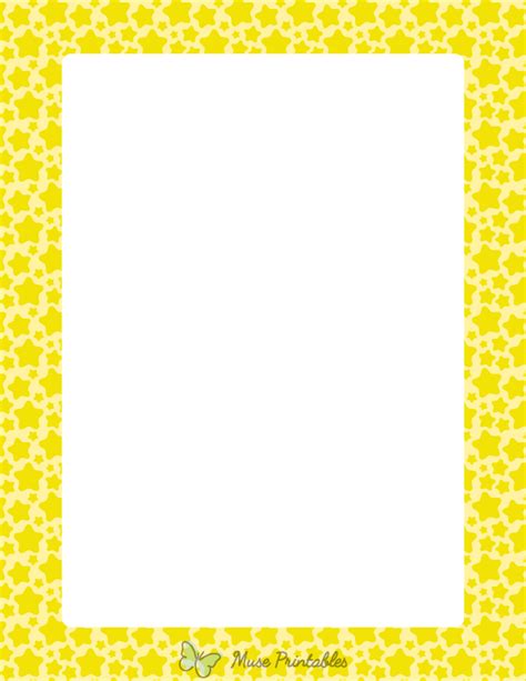 Printable Yellow Star Page Border