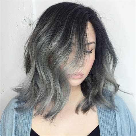30 Balayage And Ombre On Black Hair | Hair styles, Grey ...
