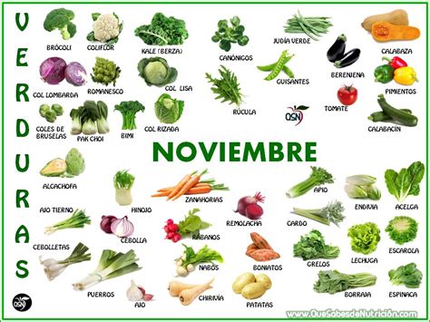 Verduras y frutas del mes Noviembre QSN Qué Sabes de Nutrición