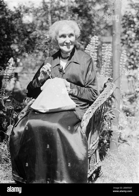 Granny Burton Catching Up On Needle Craft 1936 Stock Photo Alamy
