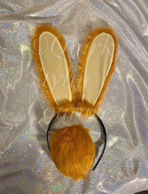 Honey Bunny Rabbit Ears And Tail Set Posable Cosplay Rabbit Ear Etsy
