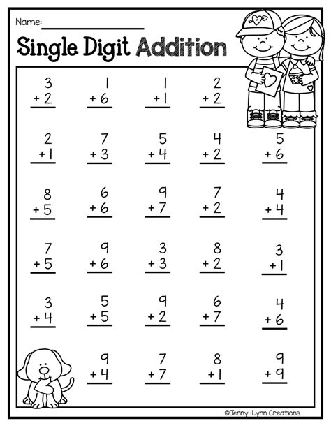 Valentine Addition And Subtraction 1st Grade Math Worksheets