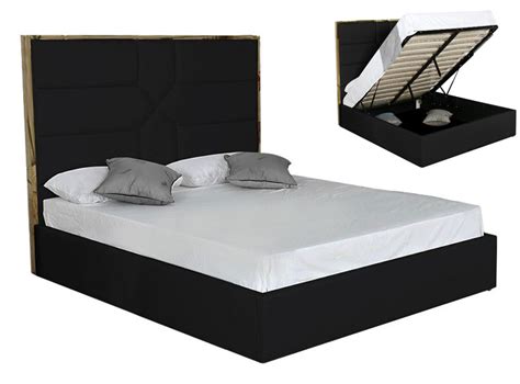 Ce lit à eau tendance et moderne, apportera de l'élégance et du style dans votre chambre à coucher. Lit coffre simili cuir noir Delhie 160x200 cm ...