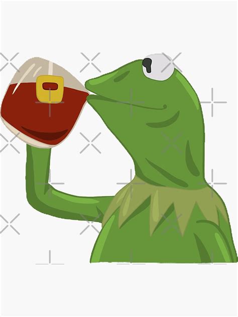 Kermit Sipping Tea Sticker By Shreyaasm611 Redbubble