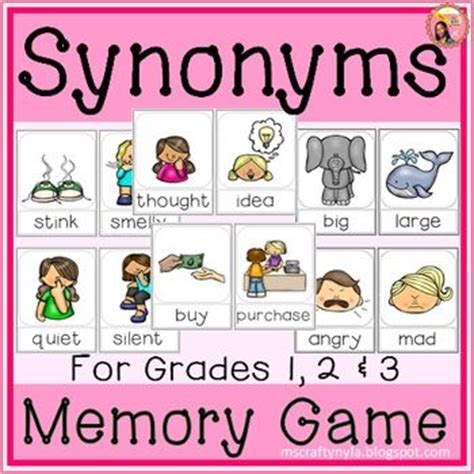 Synonyms - Memory Game or Flip book | Memories and Cards