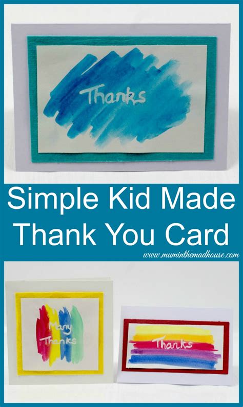 Beginner paper cutting craft kit, i can and i will. Simple Kid Made Thank You Card - Mum In The Madhouse