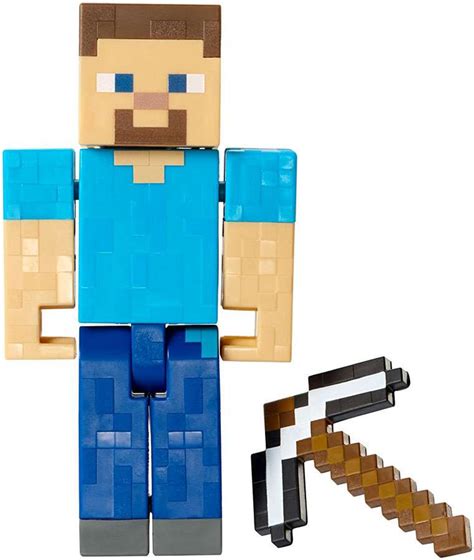 Minecraft Survival Mode Mining Steve 5 Action Figure Iron Pickaxe