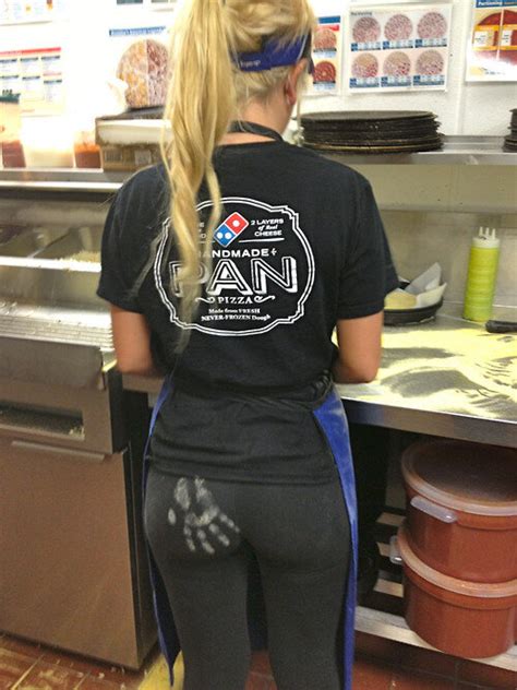 Flour Handprint On Her Black Yoga Pants Ass Cutiebutts