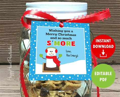 Christmas Smore Treat Tag Christmas Favor Tag | Etsy | Christmas tag