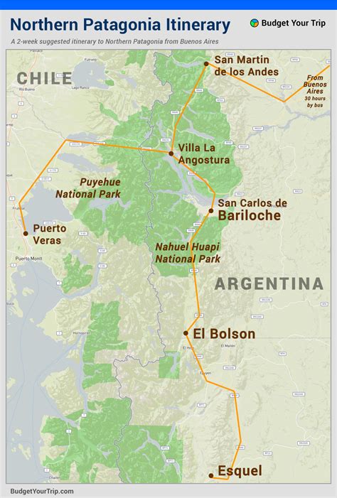 Map Northern Patagonia Itinerary Budget Your Trip