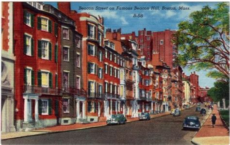 Vintage Boston Postcard Beacon Street On Beacon Hill