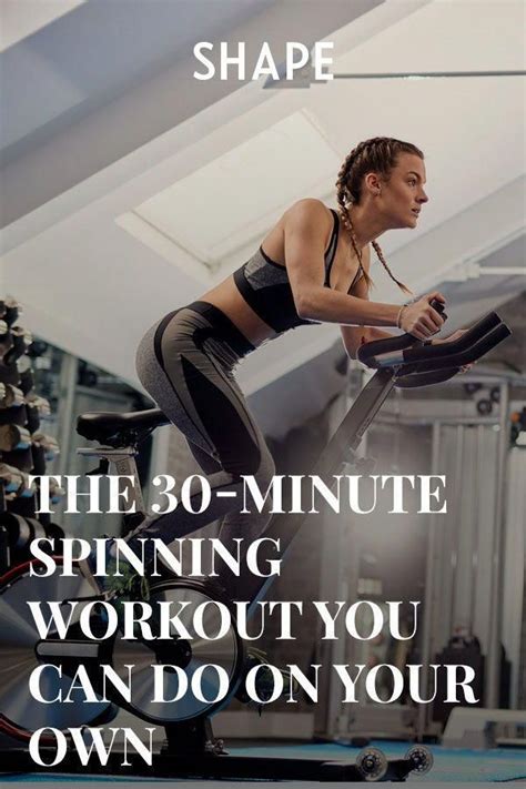 A Woman On A Stationary Exercise Bike With The Words Shape Above Her That Reads The 30 Minute
