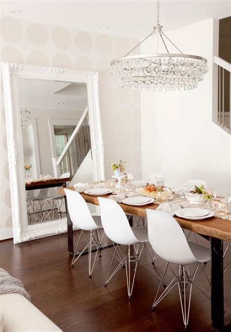 Modern, vintage, wooden framed, the range is so wide and you can experiment with all of them. Sumptuous leaner mirror in Dining Room Contemporary with ...