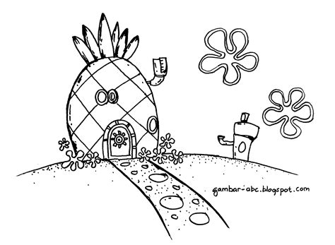 Find this pin and more on coloring page by bonita benz. Mewarnai Rumah Spongebob - Contoh Gambar Mewarnai