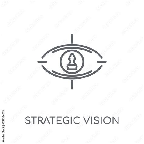 Vecteur Stock Strategic Vision Linear Icon Modern Outline Strategic