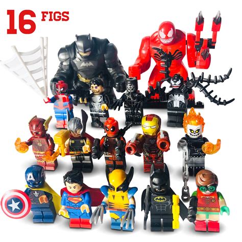 16 Pc Custom Marvel Minifigures Set Compatible With Lego Etsy Uk