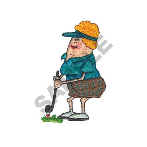 Lady Playing Golf Machine Embroidery Design Etsy