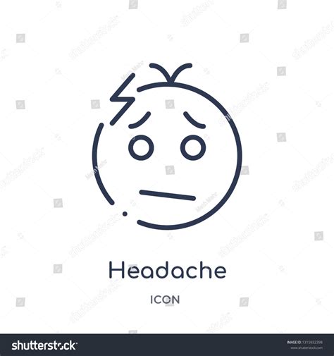 Headache Icon Smileys Outline Collection Thin Stock Vector Royalty