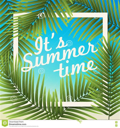 It S Summer Time Wallpaper Typographical Background With Tropica Stock