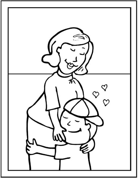Dibujo De Madre Con Su Hijo Para Colorear Dibujos Net Sexiz Pix