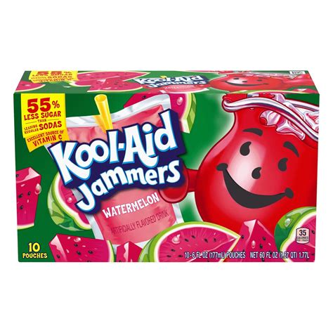 Kool Aid Jammers Watermelon Flavored Drink 6 Oz Pouches Shop Juice At