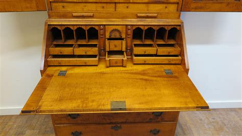 Tiger Maple Secretary Chippendale Style For Sale At 1stdibs