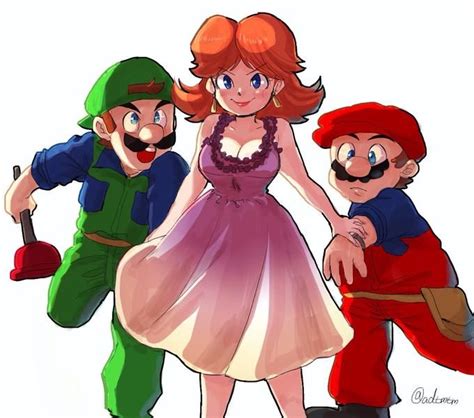 movie style mario luigi and daisy by nm qi super mario super mario art luigi and daisy